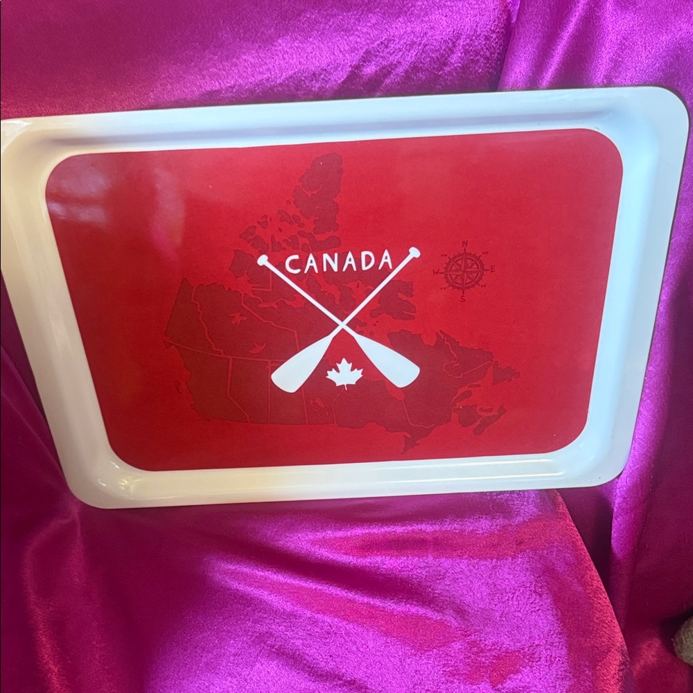 Large team Canada rowing Red Canada Serving Tray
